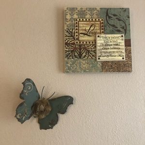 Picture and metal butterfly